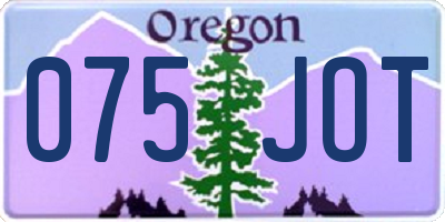 OR license plate 075JOT