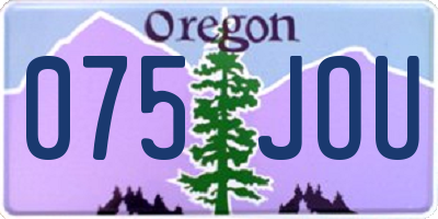 OR license plate 075JOU