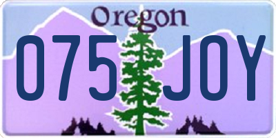 OR license plate 075JOY
