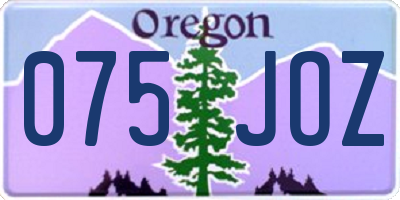 OR license plate 075JOZ