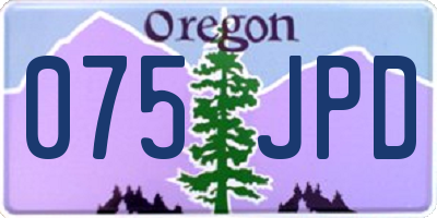 OR license plate 075JPD