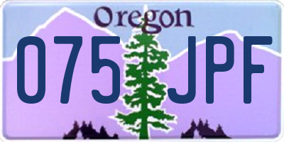 OR license plate 075JPF