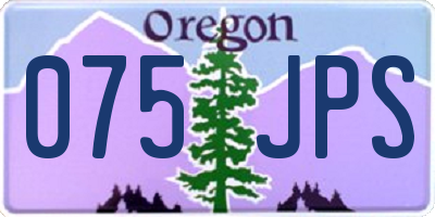 OR license plate 075JPS
