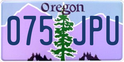 OR license plate 075JPU