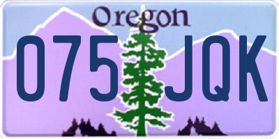 OR license plate 075JQK
