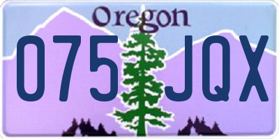 OR license plate 075JQX