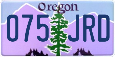 OR license plate 075JRD