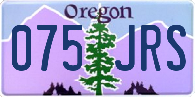 OR license plate 075JRS