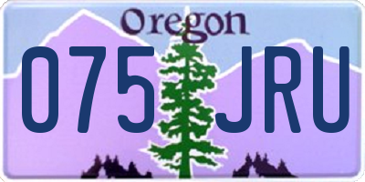 OR license plate 075JRU