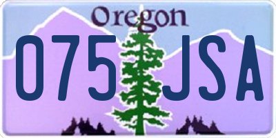 OR license plate 075JSA