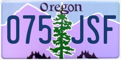 OR license plate 075JSF