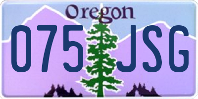 OR license plate 075JSG
