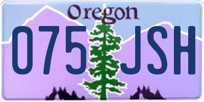 OR license plate 075JSH