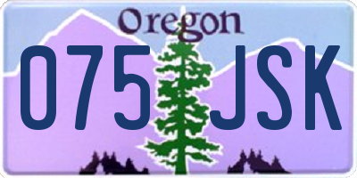 OR license plate 075JSK