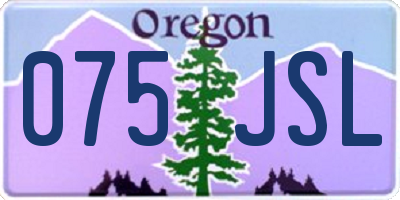 OR license plate 075JSL