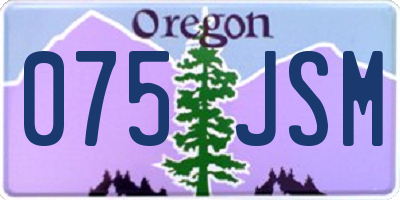 OR license plate 075JSM