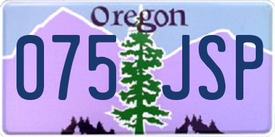 OR license plate 075JSP