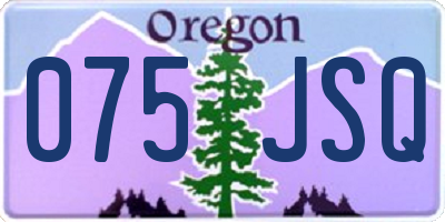 OR license plate 075JSQ