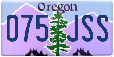 OR license plate 075JSS