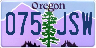 OR license plate 075JSW