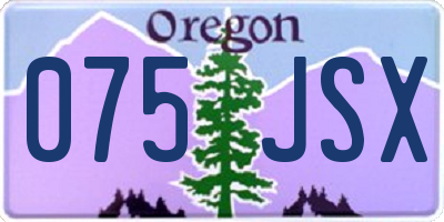 OR license plate 075JSX