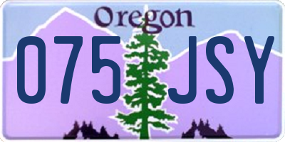 OR license plate 075JSY