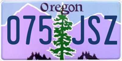 OR license plate 075JSZ