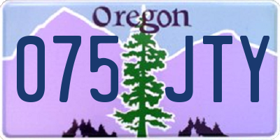 OR license plate 075JTY