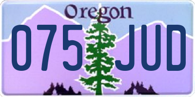 OR license plate 075JUD