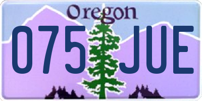 OR license plate 075JUE