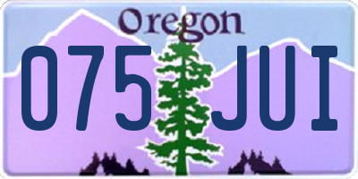 OR license plate 075JUI