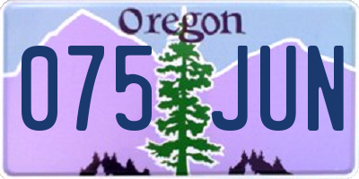 OR license plate 075JUN