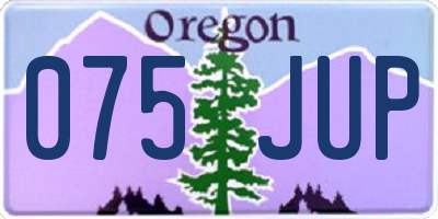 OR license plate 075JUP
