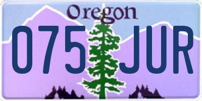 OR license plate 075JUR