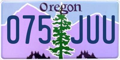 OR license plate 075JUU