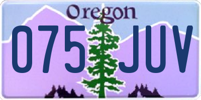 OR license plate 075JUV