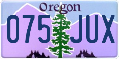 OR license plate 075JUX