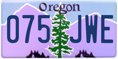 OR license plate 075JWE