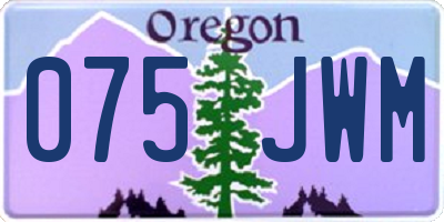 OR license plate 075JWM