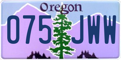 OR license plate 075JWW