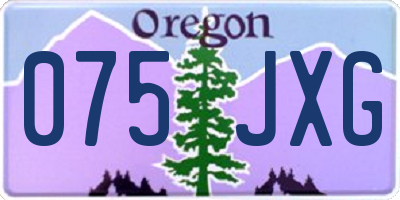 OR license plate 075JXG