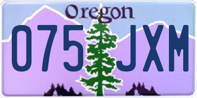 OR license plate 075JXM