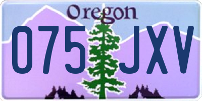OR license plate 075JXV