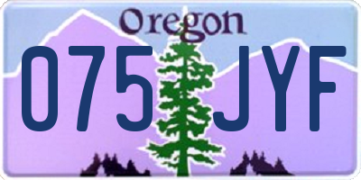 OR license plate 075JYF
