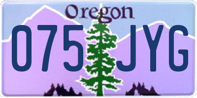OR license plate 075JYG