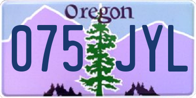 OR license plate 075JYL