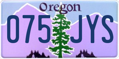 OR license plate 075JYS