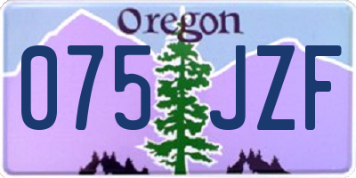 OR license plate 075JZF