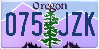 OR license plate 075JZK
