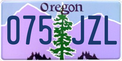 OR license plate 075JZL